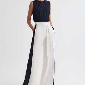 Reiss Navy and White Jumpsuit